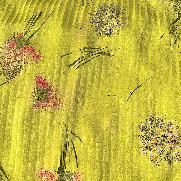 Vintage Lemon Yellow Silk Floral Blouse - Picture 5 of 9